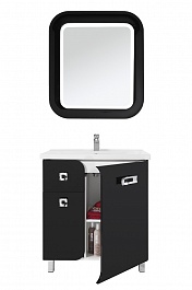 Водолей Мебель для ванной "Арнелла 80" напольная черная – фотография-7